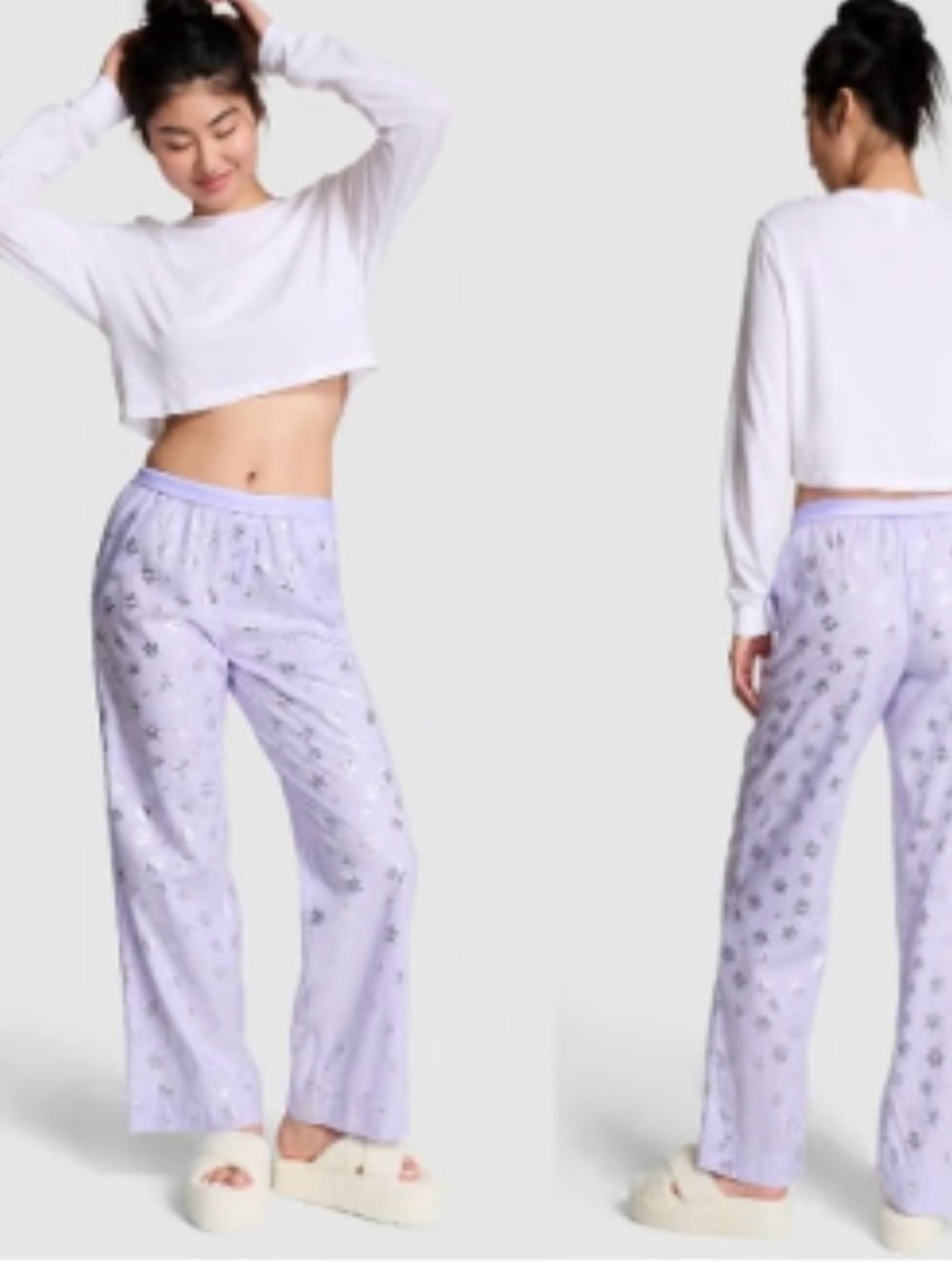 PINK Victoria's Secret Lavender Star-Print Pajama Pants